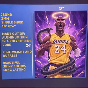 Kobe Bryant Black Mamba Digital Art created Print Size 18x24 Inches J-Bond